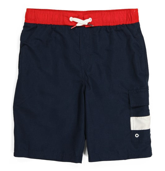 TOMMY HILFIGER SWIMSUIT BOYS - BLUE POCKET SZ XL 20 - BOARD SHORTS SWIM