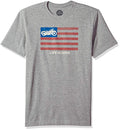 LIFE IS GOOD MEN'S TEE SHIRT - GREY MEDIUM - MOTORCYCLE USA FLAG