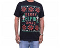JEM MEN'S TEE SHIRT - CHRISTMAS ELF BLACK MEDIUM - UGLY ELF MERRY ELFIN XMAS