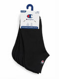 CHAMPION SOCKS MEN'S - LOW CUT 263 - BLACK MINI LOGO - LARGE (6-12) PACK 10 XX