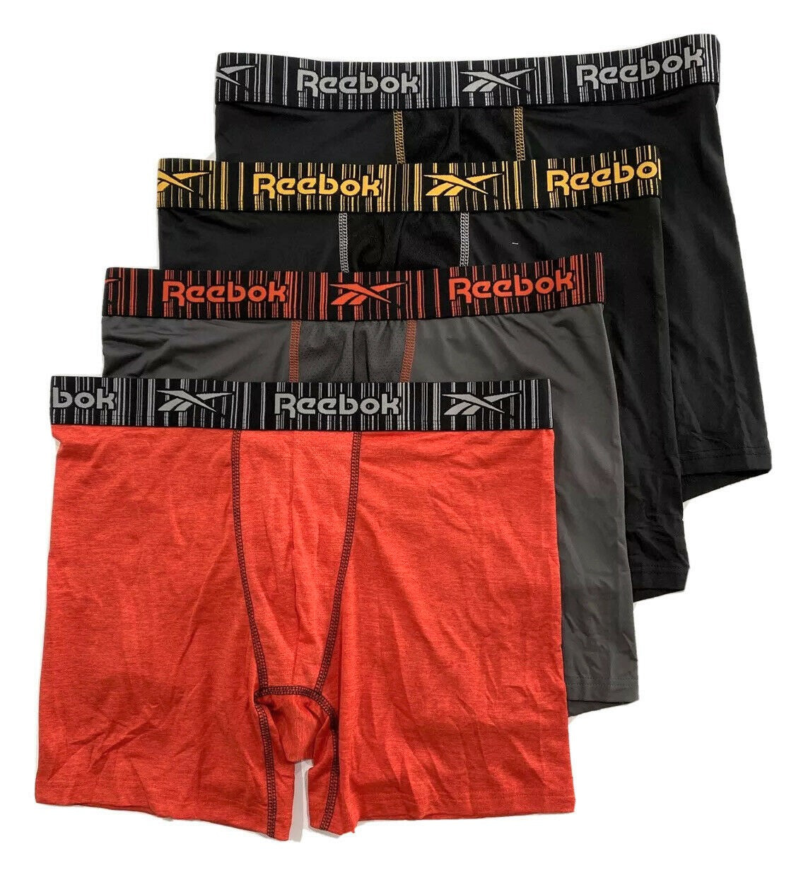 REEBOK MEN'S PACK 4 - 211 P51 UPC ORANGE - LARGE - UNDERWEAR X4 BOXER BRIEF