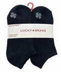 LUCKY BRAND SOCKS WOMEN'S - NO SHOW 263 - SOLID BLACK - SHOE SZ 4-10 -PACK 10