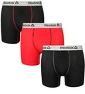 REEBOK MEN'S PACK 3 - 183 RED BLACK - MEDIUM - UNDERWEAR X3 BOXER BRIEF