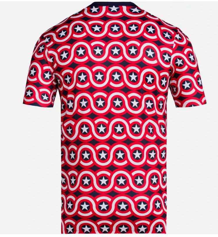 ADIDAS SHIRT MEN'S - SZ MEDIUM CAPTAIN AMERICA - SLIM FIT ATHLETIC TEE CREWNECK