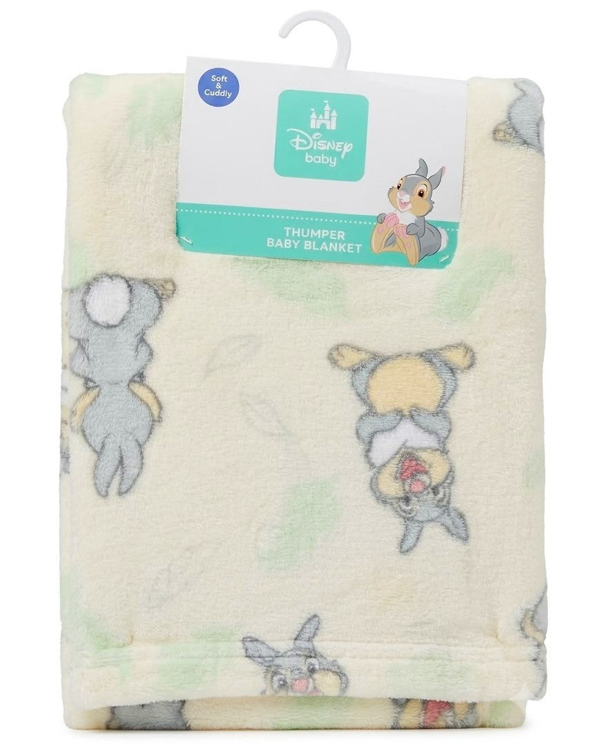BLANKET PLUSH - DISNEY UNISEX 263 - THUMBER YELLOW - BABY TODDLER CRIB BED