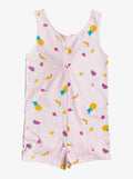 ROXY GIRLS ROMPER - REMEMBER SZ 6 - COVER UP FRUITS PINK GRAPHIC STRAPPY