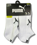 PUMA SOCKS MEN'S - LOW CUT - DUSK 253 - WHITE BLACK - LARGE PACK 6 XX