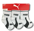 PUMA SOCKS BOYS X6 - ANKLET 253 WHITE GRAY - SZ 12 - 24 MONTHS-BABY ANKLE 6 PACK