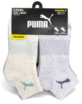 PUMA SOCKS WOMEN'S - QUARTER 263 - NET VANILLA PLUM - SHOE SZ 5-9.5 - PACK 6