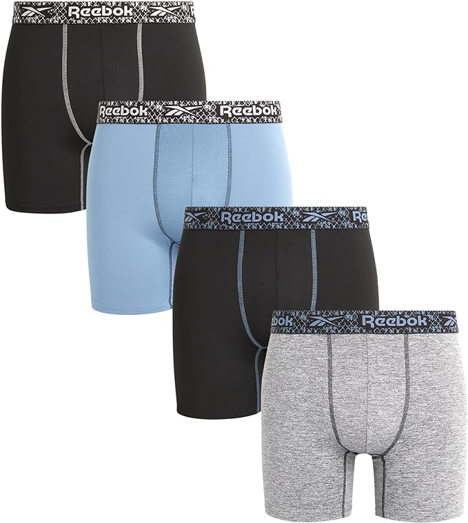 REEBOK MEN'S PACK 4 - 233 TANGLE WEB - LARGE - UNDERWEAR X4 BOXER BRIEF P82