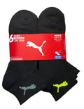 PUMA SOCKS MEN'S - QUARTER 263 - FERN BLACK LIME - LARGE - PACK 6 XX