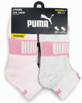 PUMA SOCKS WOMEN'S - QUARTER 263 - EDGE PINK PINK - SHOE SZ 5-9.5 - PACK 6