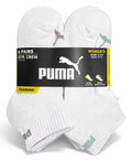 PUMA SOCKS WOMEN'S - QUARTER 263 - FERN WHITE WINE - SHOE SZ 5-9.5 -PACK 6