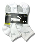 PUMA SOCKS WOMEN'S - QUARTER 263 - EVEN WHITE GREY - SHOE SZ 5-9.5 -PACK 6