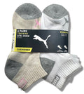PUMA SOCKS WOMEN'S - QUARTER 243 - ZING SAND WHITE - SHOE SZ 5-9.5 - PACK 6