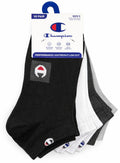 CHAMPION SOCKS MEN'S - LOW CUT 263 - BLACK WHITE GREY - LARGE (6-12) PACK 10 XX