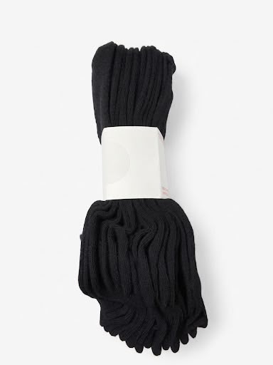 LUCKY BRAND SOCKS WOMEN'S - QUARTER CUT 263 - SOLID BLACK - PACK 8