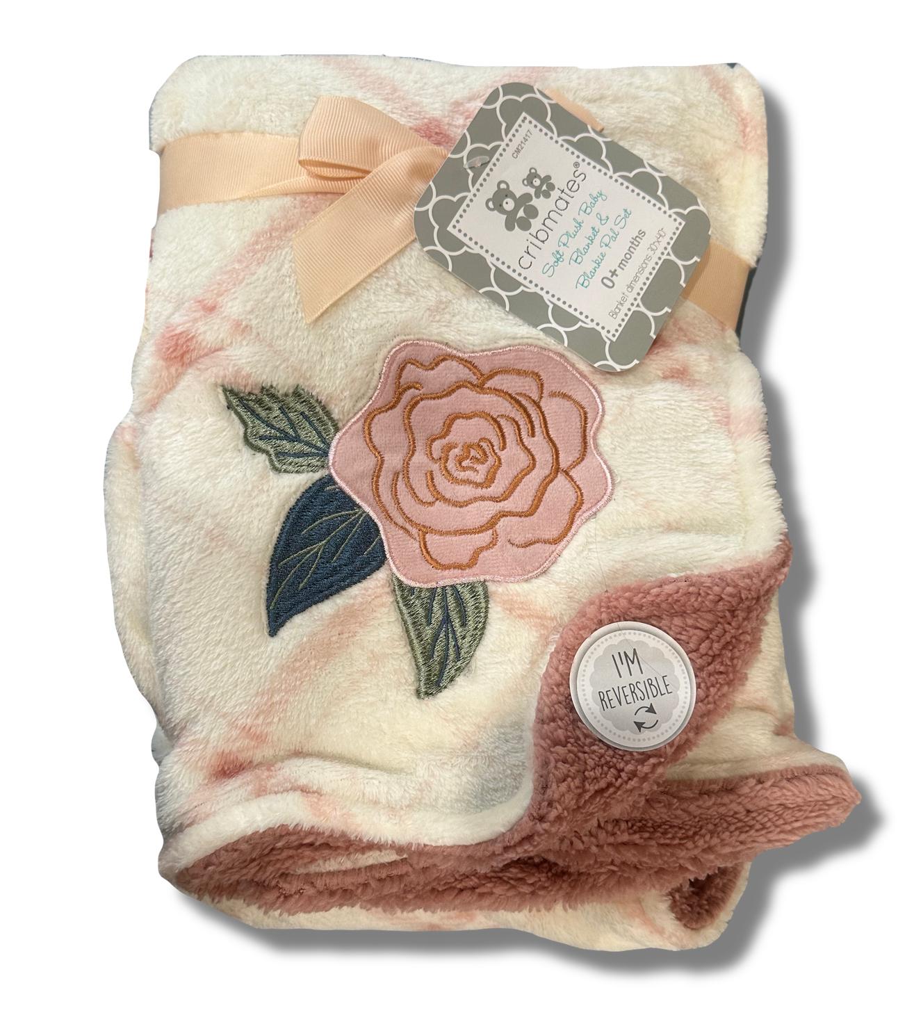 BLANKET PLUSH - CRIBMATES GIRLS 243 - ROSE PINK - BABY TODDLER CRIB STROLLER BED