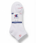 CHAMPION SOCKS WOMEN'S - LOW CUT - 263 WHITE LOGO PINK - SHOE SZ 4-10 PACK 10