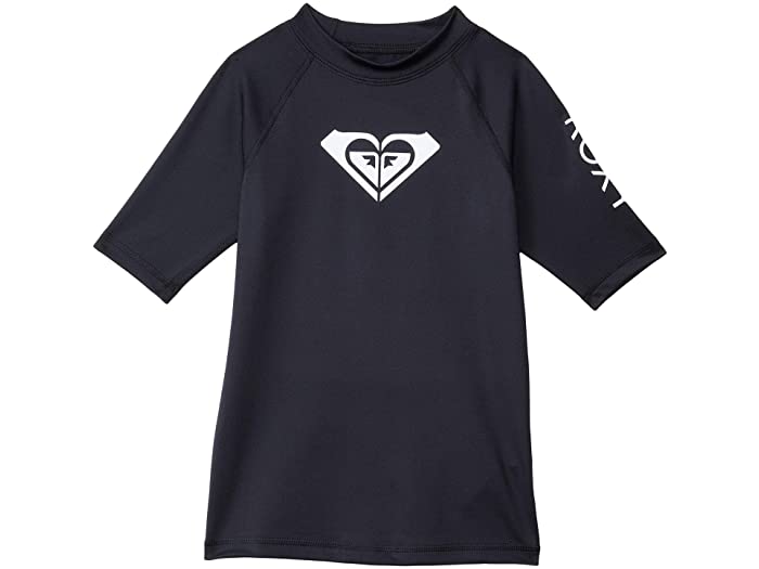 ROXY GIRLS TOP - RASHGUARD SZ 3 3T BLACK- TEE SHIRT SHORT SLEEVE UPF 50+ KIDS
