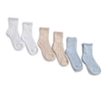 TAHARI SOCKS WOMEN'S - QUARTER 263 - BLUE WHITE RIBBED - SHOE SZ 4-10 - PACK 6