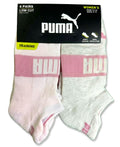 PUMA SOCKS WOMEN'S - LOW CUT 263 - EDGE PINK CREAM - SHOE SZ 5-9.5 -PACK 6