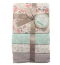 RECEIVING X4 - PETITE GIRLS 213 - CORAL FLOWER - BLANKETS COTTON 4 PACK BABY