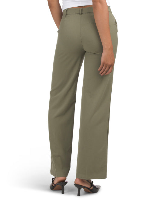 LOVE TREE WOMEN - WIDE LEG TROUSERS PANTS SZ MEDIUM - GREEN OLIVE