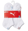 PUMA SOCKS WOMEN'S - LOW CUT 263 - FERN WHITE BLUE PINK - SHOE SZ 5-9.5 -PACK 6