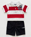 ECKO UNLTD OUTFIT BOYS - STRIPED RED SZ 0 3 MONTHS - BABY 2 PCS SHIRT & PANTS
