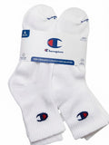 CHAMPION SOCKS MEN'S - HIGH QUARTER 263 - WHITE SOLID - LARGE (6-12) PACK 6 XX