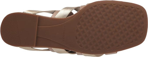 AEROSOLES WOMEN SHOES FLAT SANDAL STRAPPY HANI GOLD SZ 8.5