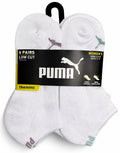 PUMA SOCKS WOMEN'S - LOW CUT 263 - FERN WHITE WINE - SHOE SZ 5-9.5 -PACK 6