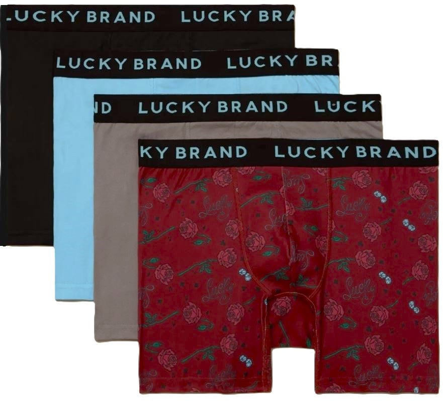 LUCKY BRAND BOXER X4 - 263 RED ROSE - XLARGE - MEN BRIEF UNDERWEAR PACK P580