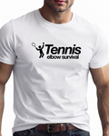 DEEPBLOOM SHIRT MEN'S - TENNIS ELBOW SURVIVAL - FUNNY - TOP TEE CREWNECK