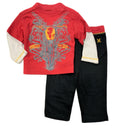 HURLEY OUTFIT BOYS - MOTORCYCLE SZ 12 MONTHS - BABY 2 PCS SHIRT LONG PANTS