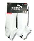 PUMA SOCKS MEN'S - LOW CUT - RIBBED 253 - WHITE - LARGE PACK 6 XX