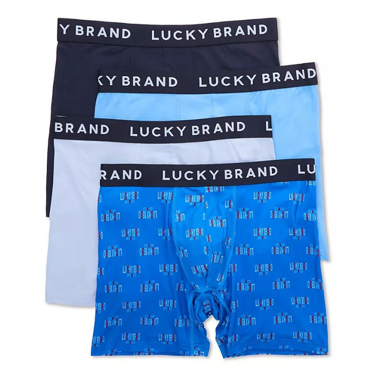 LUCKY BRAND BOXER X4 - 263 BLUE 1990 - MEDIUM - MEN BRIEF UNDERWEAR PACK P805