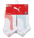 PUMA SOCKS WOMEN'S - LOW CUT 263 - PIPE PEACH LIGHT BLUE- SHOE SZ 5-9.5 - PACK 6