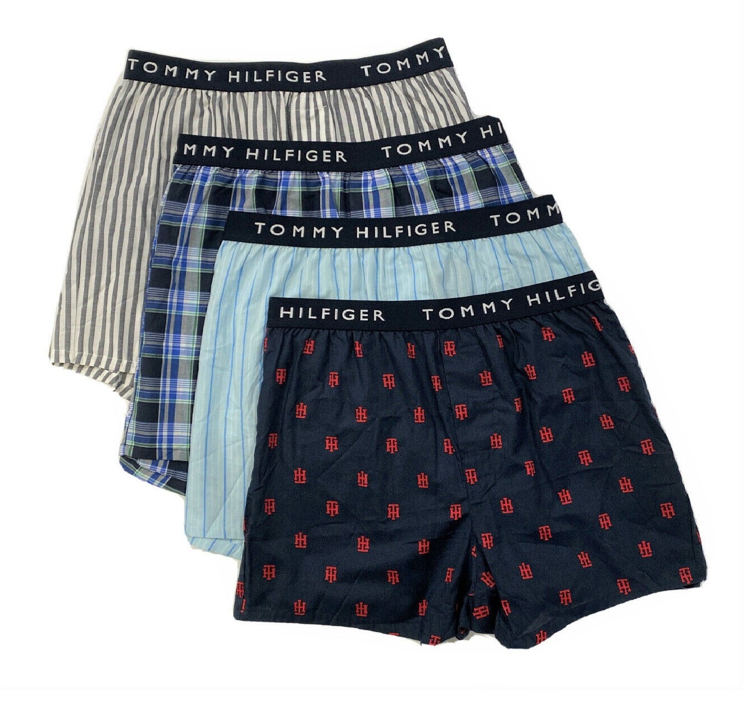 TOMMY HILFIGER MEN X4 - JUPITER MEDIUM - 4 PACK SLIM FIT WOVEN BOXER UNDER
