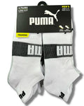 PUMA SOCKS MEN'S - LOW CUT - EDGE 253 - WHITE BLACK 2 - LARGE (10-13) PACK 6 XX