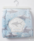 BLANKET PLUSH - SOFT COZY BOYS 263 - SHARKS BLUE- BABY TODDLER CRIB STROLLER BED