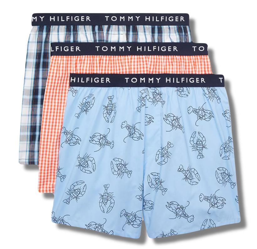 TOMMY HILFIGER MEN X3 - 243 FOSSIL CTE XLARGE -3 PACK SLIM WOVEN BOXER UNDERWEAR