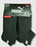 PUMA SOCKS WOMEN'S - LOW CUT 253 - RIBBED BLACK BLACK - SHOE SZ 5-9.5 -PACK 6
