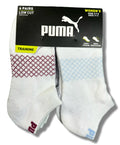PUMA SOCKS WOMEN'S - LOW CUT 263 - NET - WHITE WINE - SHOE SZ 5-9.5 -PACK 6