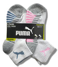 PUMA SOCKS WOMEN'S - QUARTER 243 - BLISS BLUE PINK - SHOE SZ 5-9.5 PACK 6