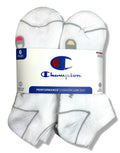 CHAMPION SOCKS WOMEN'S - LOW CUT - 253 WHITE GREY - SHOE SZ 5-9 PACK 6