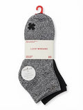 LUCKY BRAND SOCKS WOMEN'S - QUARTER CUT 263 - GREY BLACK - SHOE SZ 4-10 -PACK 8