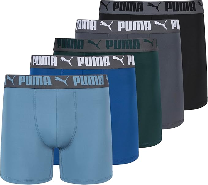 PUMA MEN'S 5 PACK - PHR 263 CTE BLUE ROYAL LARGE - BOXER BRIEF UNDERWEAR