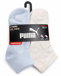 PUMA SOCKS WOMEN'S - QUARTER 253 - FERN BLUE CREAM - SHOE SZ 5-9.5 -PACK 6